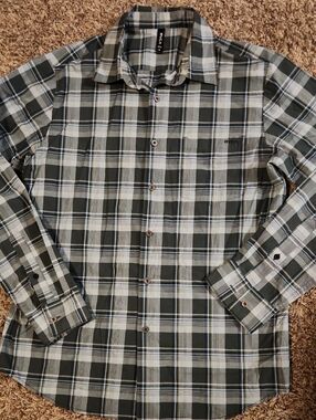 RVCA Plaid Long Sleeve Button-Up Shirt